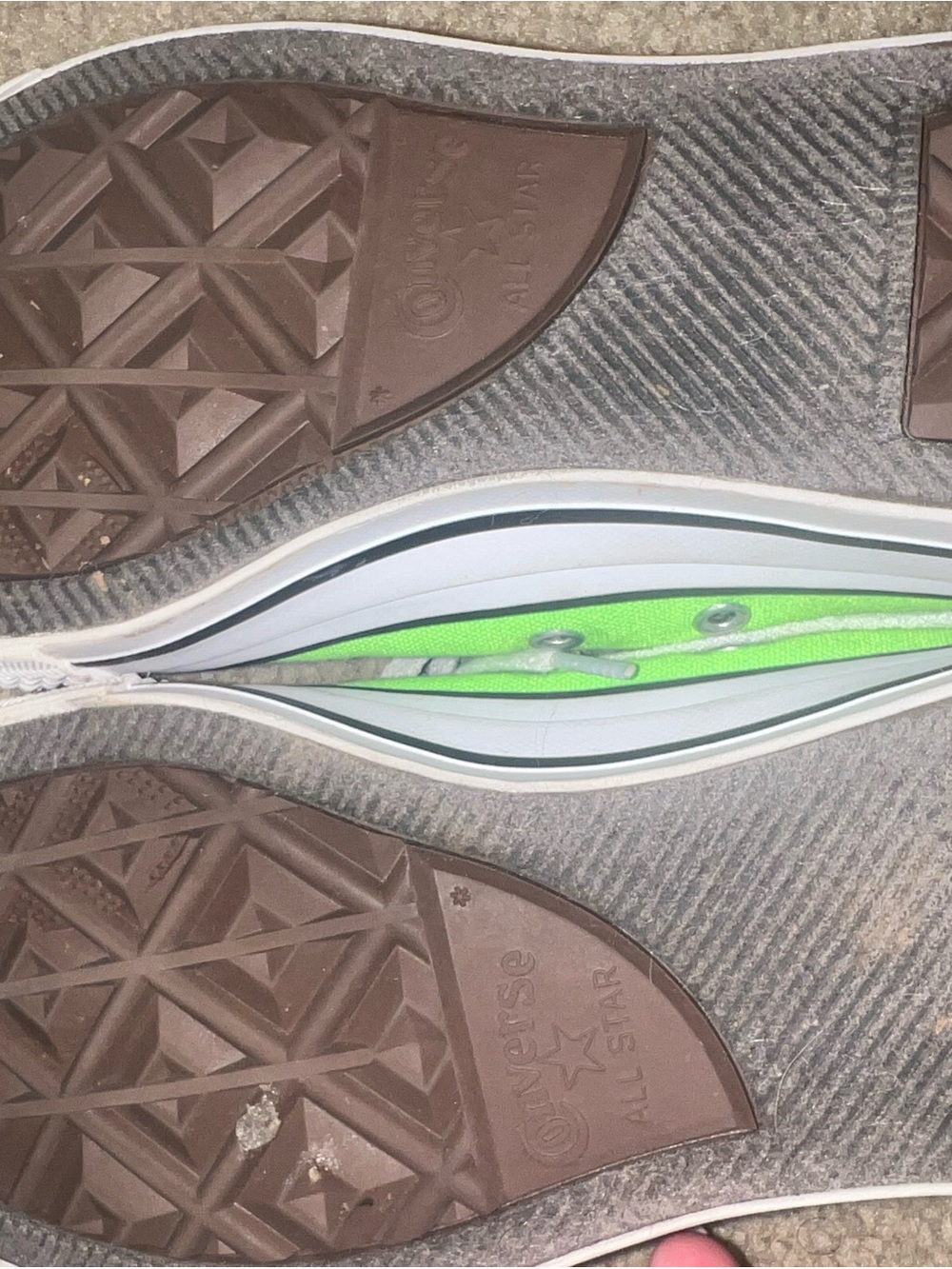 Converse Low Top Sneakers Neon Green with White Toe Caps - Picture 3 of 3